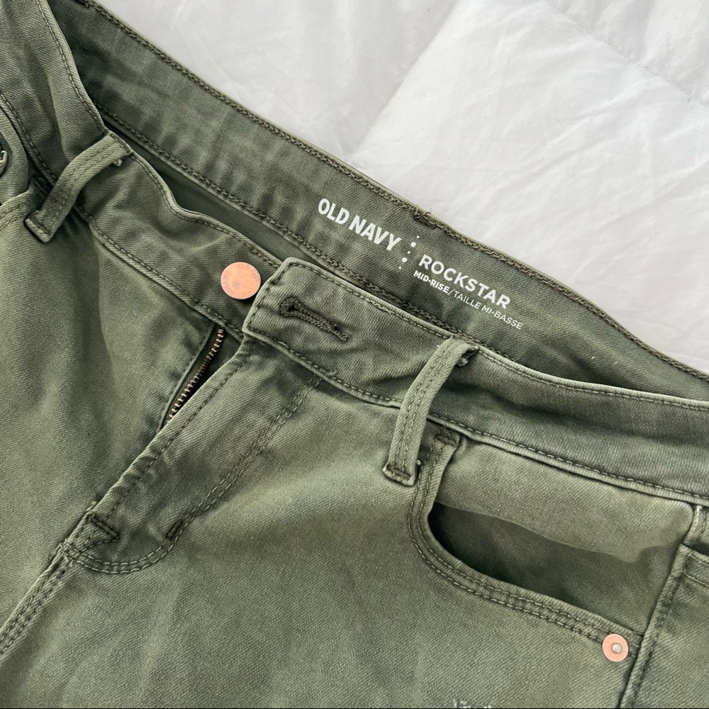 Olive Green Rockstar Jeans